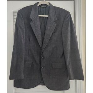 Pierre Balmain Wool Blazer Dark Gray Single Breast Two Button Lined Vtg Size 42R